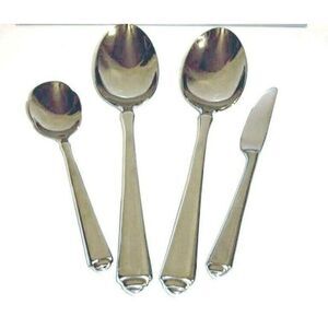 Gorham Crown Tip Serving Set Stainless 4 Pc Sugar Spoon Butter Knife Tablespoon